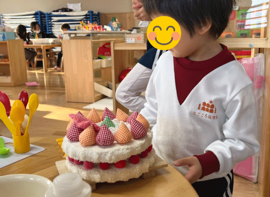 ケーキにワクワク