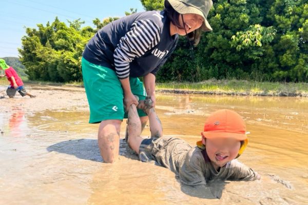美味しいお米できるかな田植え体験大府園